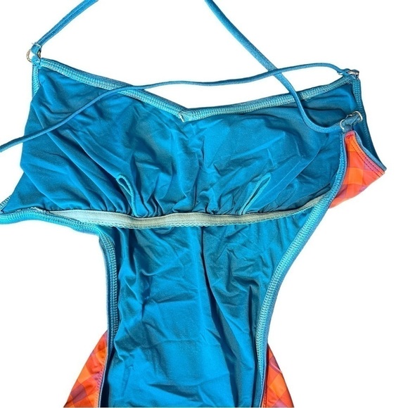 Marc By Marc Jacobs Red and Blue Checkered One Piece Swimsuit - Picture 11 of 15